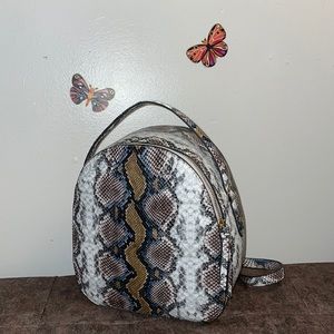 Snakeskin Convertible Backpack Shoulder Bag NWOT